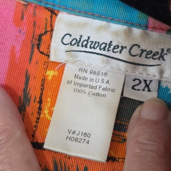 Coldwater Creek Jacket Shacket 2X Colorful Abstract Button-Down Artsy Dopamine - Picture 5 of 8